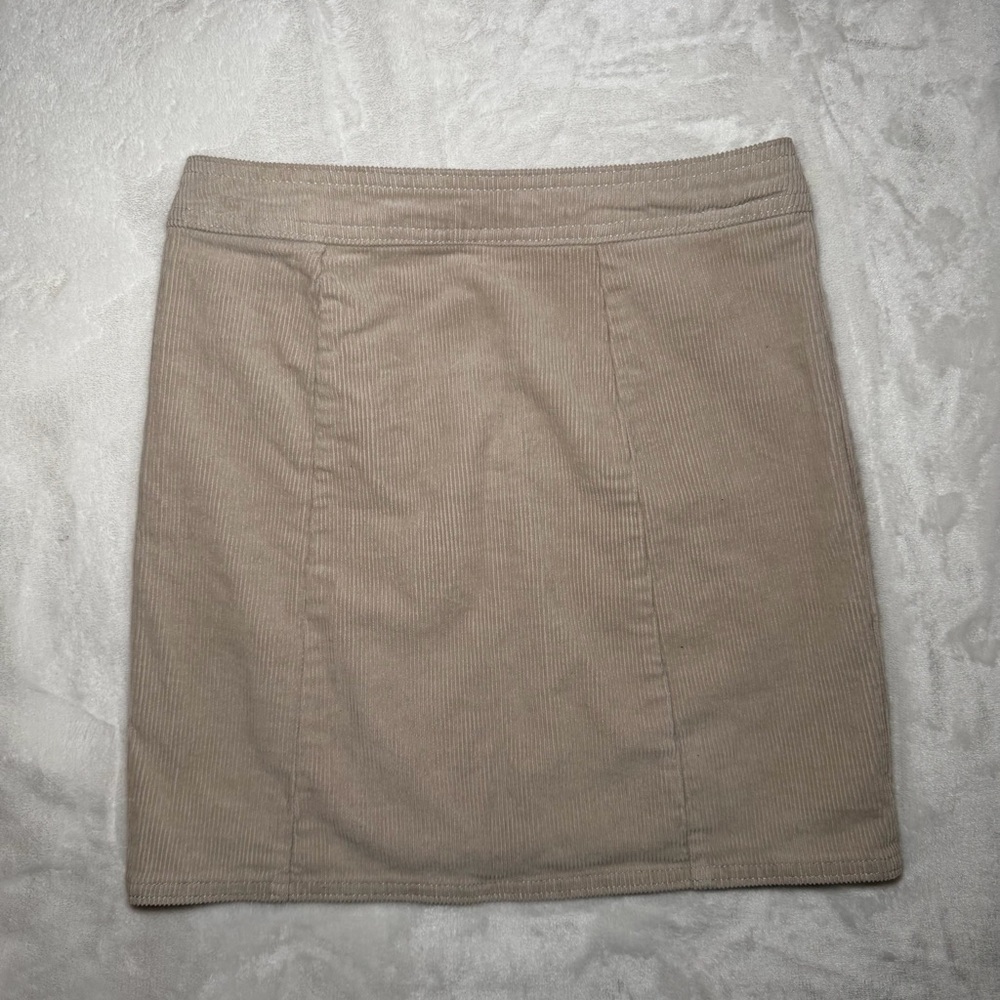 VTG Blue Spice Tan Corduroy Mini Skirt, 0 - Picture 2 of 6
